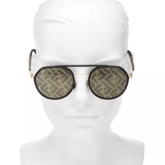 💯- New Authentic Fendi Pattern Pilot Men's Sunglasses FE40040U 02C 51 - Picture 14 of 16